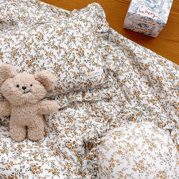 BuLuTu Soft Cotton Muslin Kids Toddler Pillowcases Hibiscus Flowers Pattern - Image 7