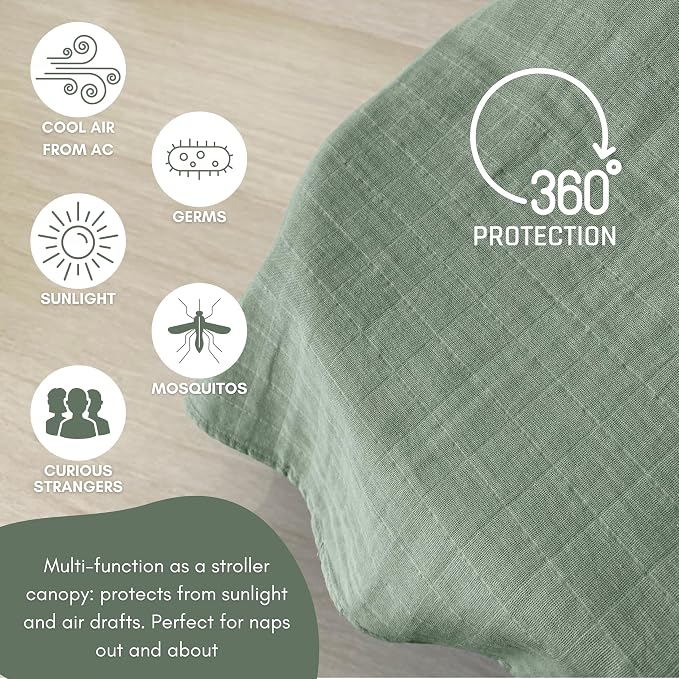 MOZAH 100% Organic Cotton Muslin Nursing Cover - Image 7