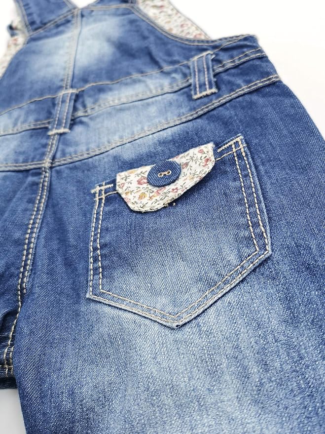 KIDSCOOL SPACE Baby Little Kids Cute Denim Embroidered Fashion Jean Overalls - Image 5