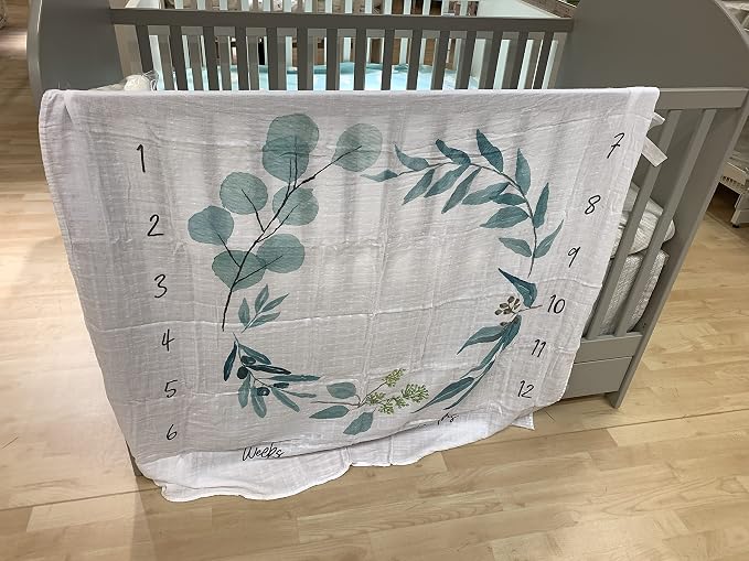 Organic Baby Monthly Milestone Blanket Newborn Boy Girl Unisex Gender Neutral| - Image 5
