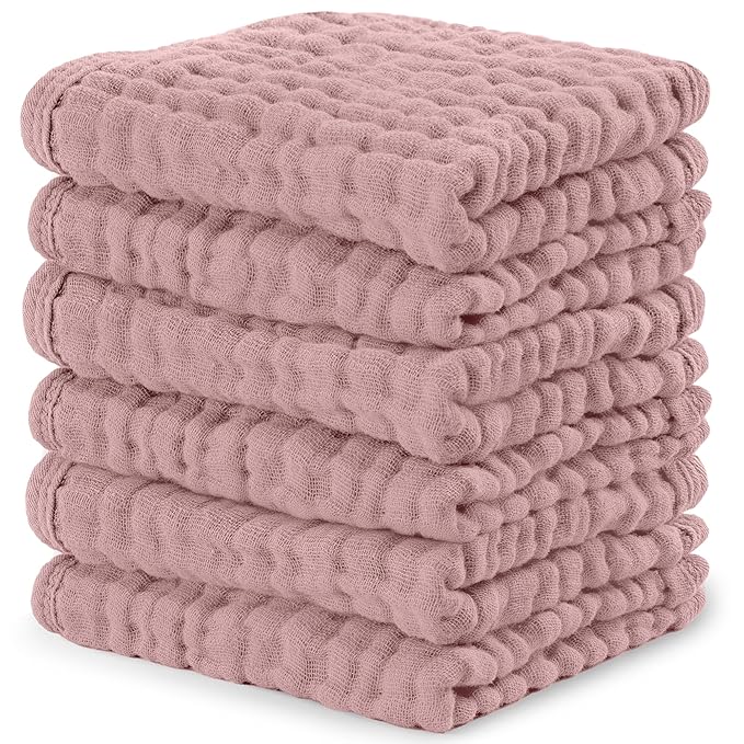 Comfy Cubs Muslin Baby Washcloths 6 Pack by ComfyCubs