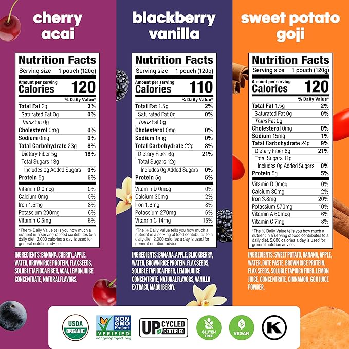 Noka Superfood Fruit Smoothie Pouches Variety Pack, Healthy Snacks - Image 3