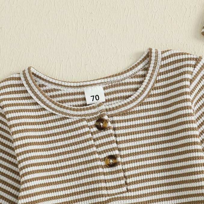 Kuriozud Newborn Infant Unisex Baby Boy Girl Clothes Button Romper Jumpsuit - Image 5