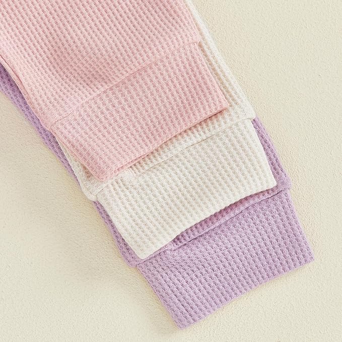 Sejardin Toddler Baby Boy Girl Pants 3 Pack Solid Color Elastic Waist Jogger - Image 7