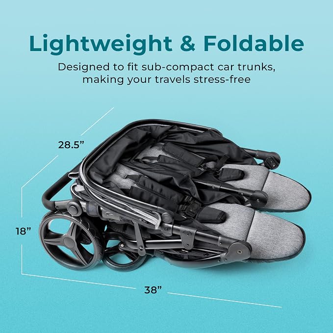 Gaggle by Foundations Roadster Duo Side by Side Double Stroller | Lightweight - Image 5