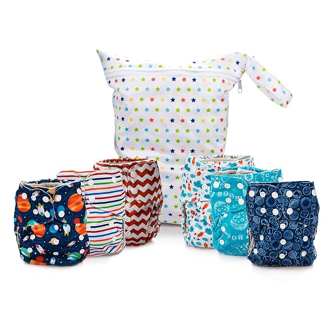 Simple Being Reusable Cloth Diapers, Double Gusset, One Size Adjustable by Simple+Being