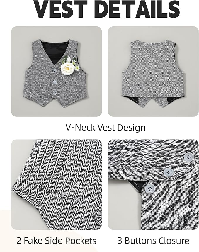 Coco&RARA Baby Boy Clothes Suits Infant Gentleman Outfits, Formal Dress - Image 5