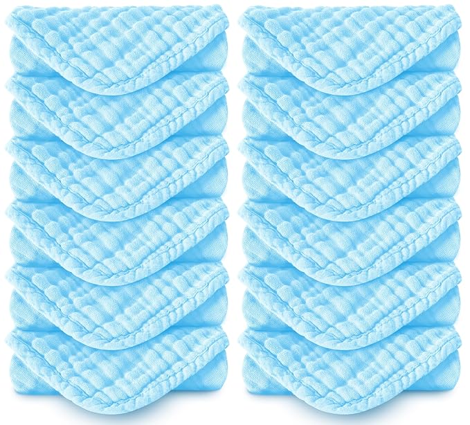Muslin Burp Cloths 100% Cotton Large 20''x10'' Extra Soft and Absorbent Baby by Spotted+Play