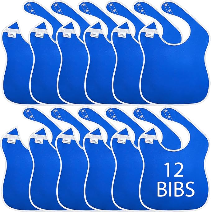 Large Waterproof Bibs Primary Collection by ToppyToddlerUSA