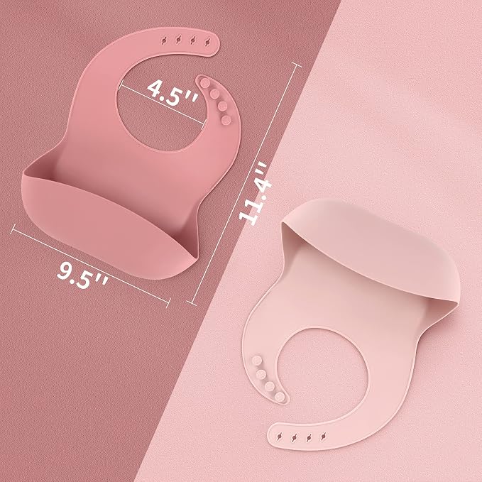 ME.FAN Silicone Baby Bibs for Babies & Toddlers | Adjustable Silicone Bibs 2 Set - Image 2
