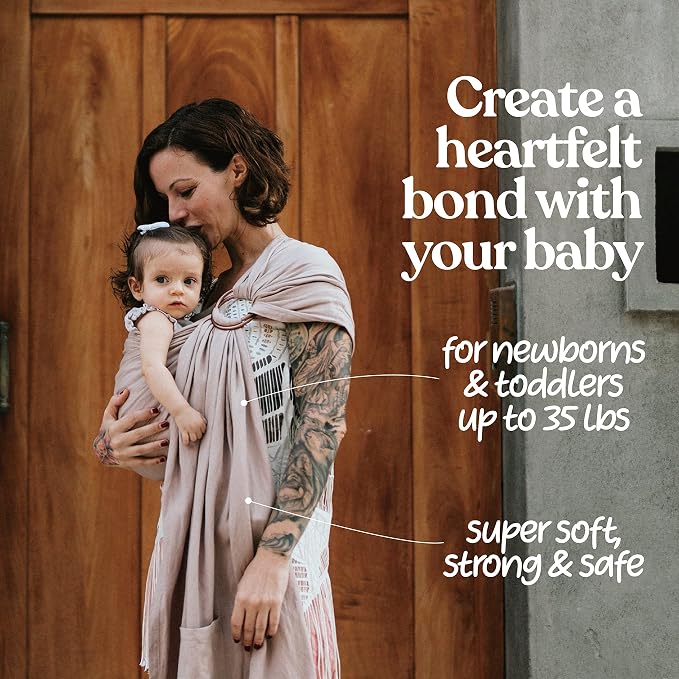 Nalakai Ring Sling Baby Carrier, Soft Linen Baby Sling, Baby Wrap, and Giving - Image 2