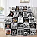 Horse Blanket for Teen Black White Throw Blanket Gifts for Girls Boys Soft by AUSMART