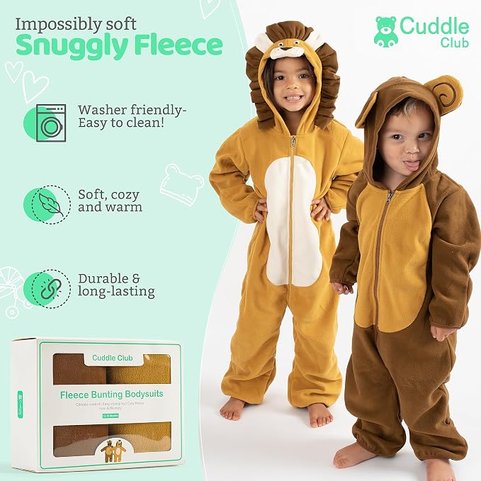 Cuddle Club Fleece Baby Bunting Bodysuit - Image 2