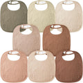 Bearmoss Muslin Baby Drooling Bibs 8 Pack, 100% Cotton Square Adjustable by Bearmoss