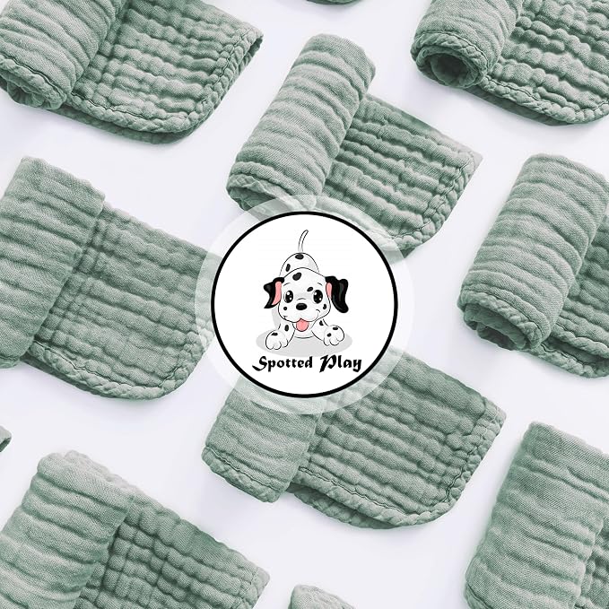 Muslin Burp Cloths 100% Cotton Large 20''x10'' Extra Soft and Absorbent Baby - Image 2