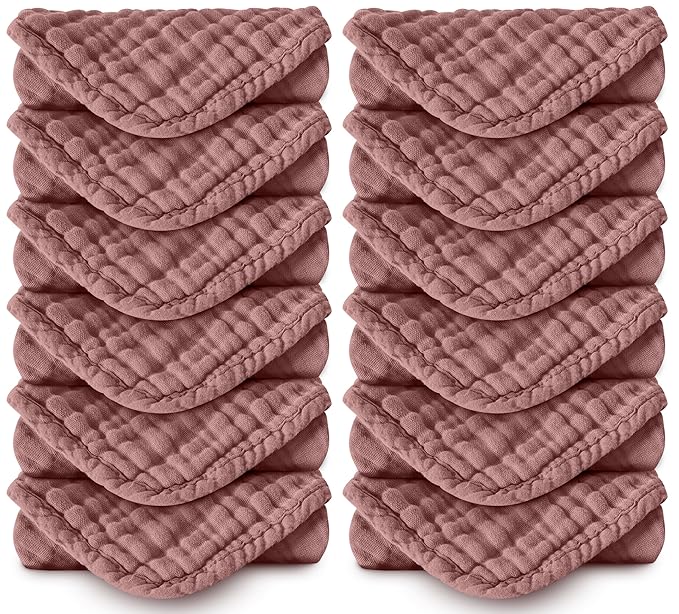 Muslin Burp Cloths 100% Cotton Large 20''x10'' Extra Soft and Absorbent Baby by Spotted+Play