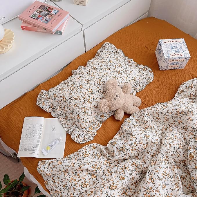 BuLuTu Soft Cotton Muslin Kids Toddler Pillowcases Hibiscus Flowers Pattern by BuLuTu
